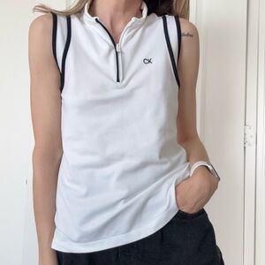 Calvin Klein Golf White Sleeveless Polo Tank Top XS Women’s Sport Activewear